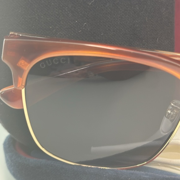 New Authentic Gucci GG0382S Sunglasses Havana/Blue Men Sunglasses - Picture 14 of 17